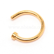 Nose Ring Hoop, 316L Surgical Stainless Steel Piercing Body Jewelry for Her, Goldenrod, 10x9x2mm, Pin: 1mm(AJEW-TAC0029-06G)