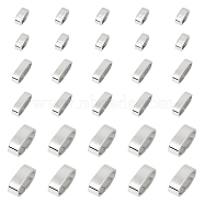 Unicraftale 60Pcs 3 Style 304 Stainless Steel Slide Charms/Slider Beads, For Leather Cord Bracelets Making, Oval, Stainless Steel Color, 3.1x8x5.8mm, Hole: 6x3.5mm, 20pcs/style(STAS-UN0049-08)