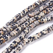 Natural Dalmatian Jasper Beads Strands, Column, 4.5~5x2~2.5mm, Hole: 0.6mm, about 171pcs/strand, 15.35 inch~15.55 inch(39~39.5cm)(G-I265-08)