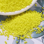 MIYUKI Delica Beads, Cylinder, Japanese Seed Beads, 11/0, (DB0751) Matte Opaque Yellow, 1.3x1.6mm, Hole: 0.8mm, about 2000pcs/bottle, 10g/bottle(SEED-JP0008-DB0751)