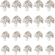 20Pcs 2 Style Alloy Shank Buttons, 1-Hole, Flower, Platinum, 22~24x21~23.5x12.5~13.5mm, Hole: 2mm, 10pcs/style(BUTT-GF0003-49C)