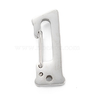 304 Stainless Steel Keychain Clasp Findings, Stainless Steel Color, Num.1, 23X9x5mm(STAS-C024-22P)