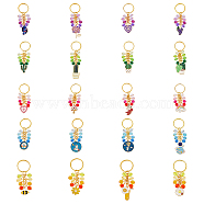 5 Sets 5 Style Alloy Enamel Pendant Keychain, with Acrylic Beads, for Car Bag Pendant Decoration Key Chain, Mixed Color, 7~8.5cm, 1 set/style(KEYC-FH0001-39)