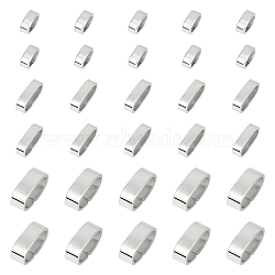 Unicraftale 60Pcs 3 Style 304 Stainless Steel Slide Charms/Slider Beads, For Leather Cord Bracelets Making, Oval, Stainless Steel Color, 3.1x8x5.8mm, Hole: 6x3.5mm, 20pcs/style(STAS-UN0049-08)