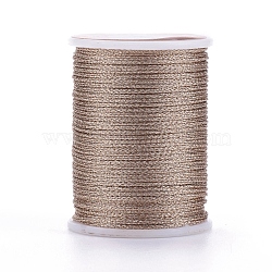 Polyester Metallic Thread, Tan, 1mm, about 7.65 yards(7m)/roll(OCOR-G006-02-1.0mm-05)