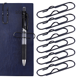Metal Pen Clips for Notebook, Long Paper Clip Pen Holders, Oval, Electrophoresis Black, 71x18x7.5mm, 27pcs/box(AJEW-CP0005-64B)