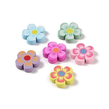 Maple
 Wood Beads, Flower, Mixed Color, 19.5x19x5.5mm, Hole: 1.8mm, 588pcs/500g