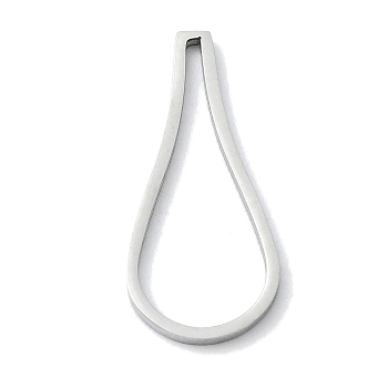 Non-Tarnish 304 Stainless Steel Linking Rings, Teardrop, Stainless Steel Color, 21x9.5x1mm