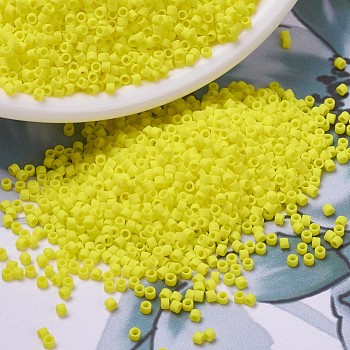 MIYUKI Delica Beads, Cylinder, Japanese Seed Beads, 11/0, (DB0751) Matte Opaque Yellow, 1.3x1.6mm, Hole: 0.8mm, about 2000pcs/10g