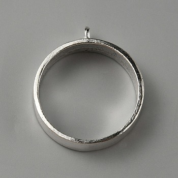 Tibetan Style Alloy Open Back Bezel Pendants, for DIY UV Resin, Epoxy Resin, Pressed Flower Jewelry, Ring, Antique Silver, 33~33.5x29x7.5mm, Hole: 2.5~3mm, Inner Diameter: 26mm