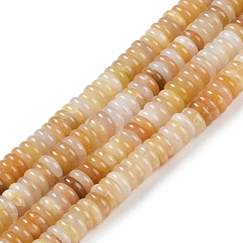 Natural Topaz Jade Beads Strands, Rondelle, 6~6.5x2~2.5mm, Hole: 1mm, about 181~191pcs/strand, 15.16~15.35''(38.5~39.1cm)