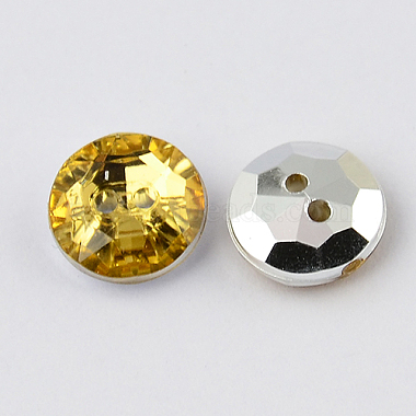 2-Hole Taiwan Acrylic Rhinestone Flat Round Buttons(BUTT-F015-11.5mm-30)-2
