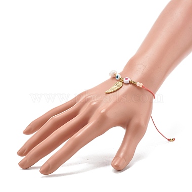 Bracelet de perles tressées en acrylique cœur et mauvais œil pour adolescente femme(BJEW-JB06997-05)-3
