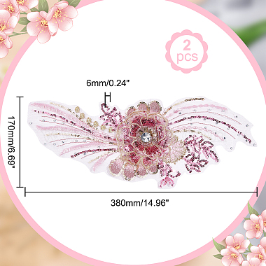 3d цветок органза полиэстер вышивка орнамент аксессуары(PATC-WH0008-03C)-2