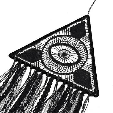 Тканая сетка/паутина ручной работы от сглаза с подвеской из перьев(HJEW-I012-02)-3
