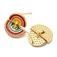 Real 18K Gold Plated Brass Rainbow Dangle Stud Earrings with Enamel(KK-C026-13G)-2