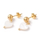 Synthetic Shell Heart Pendant Double Layer Necklaces and Dangle Stud Earrings(SJEW-F217-05B-G)-6