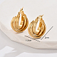 Real 18K Gold Plated 304 Stainless Steel Multi Layered Hoop Earrings(UF5198-4)-3