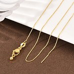 0.8MM Brass Box Chain Adjustable Slider Necklaces, Long-Lasting Plated, Rack Plating, Real 18K Gold Plated, 17.87 inch(45.4cm)(KK-H533-09B-G)