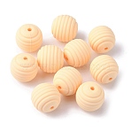 Food Grade Eco-Friendly Silicone Beads, Round, Bisque, 14mm, Hole: 2.5mm(FIND-TAC0009-75B)