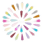 32Pcs Resin Pendants, with Platinum Iron Peg Bail, Horn, Mixed Color, 28~29x9~10x9.5mm, Hole: 1.8~2mm(RESI-SC0001-87)