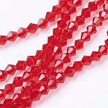 4mm Red Bicone Glass Beads(X-GLAA-S026-11)