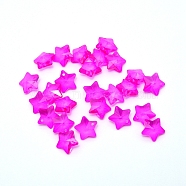 Transparent Glass Pendants, Faceted, Star Charms, Magenta, 13x13.5x7mm, Hole: 1mm(GLAA-P037-04-18)