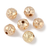 CCB Plastic Beads, Round, Gold, 7.5x7mm, Hole: 1.8mm(ALUM-U001-05A)