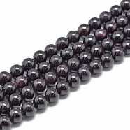 Natural Garnet Beads Strands, Grade A, Round, 4mm, Hole: 1mm, about 100pcs/strand, 15.7 inch(X-G-R446-4mm-31)