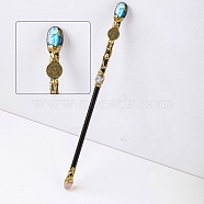 Natural Labradorite Twelve Constellation Magic Wand, Cosplay Magic Wand, for Witches and Wizards, Cancer, 300mm(PW-WG48147-06)