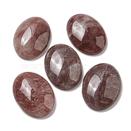 Natural Strawberry Quartz Cabochons, Oval, 30x21.5~22x5~8.5mm(G-C115-01B-18)