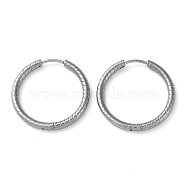 Non-Tarnish 304 Stainless Steel Huggie Hoop Earrings, Stainless Steel Color, 24.5x25x2.5mm(EJEW-H111-01G-P)