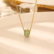 Elegant stainless steel droplet pendant necklace for daily wear.(VA3109-2)