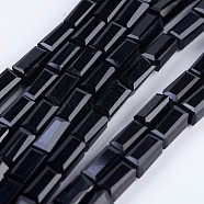 Opaque Glass Beads Strands, Faceted, Cuboid, Black, 6.5~7x3~3.5x3~3.5mm, Hole: 0.5mm, about 80pcs/strand, 20.6~22 inch(52.5~56cm)(EGLA-F123-3x6mm-NC20)