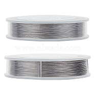 Tiger Tail Wire, Stainless Steel Wire, Stainless Steel Color, 0.3mm, about 328.08 Feet(100m)/roll(TWIR-BC0001-12-0.3mm)