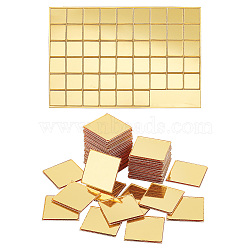 Elite 100Pcs Gold Acrylic Mirror Wall Stickers, Self Adhesive Mirror Tiles, for Home Living Room Bedroom Decoration, Square, 19.5x19.5x1mm(AJEW-PH0004-90C)