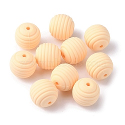 Food Grade Eco-Friendly Silicone Beads, Round, Bisque, 14mm, Hole: 2.5mm(FIND-TAC0009-75B)