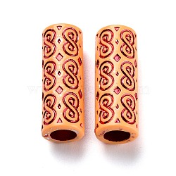 Plastic Beads, Imitation Wood, Large Hole, For African Braid Reggae Hair Accessories, Crimson, 30x11mm, Hole: 7mm(KY-O002-01F)