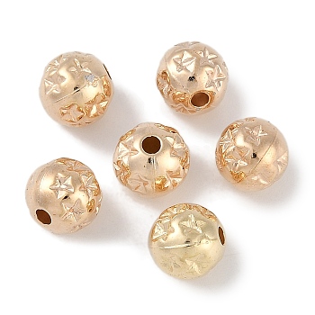 CCB Plastic Beads, Round, Gold, 7.5x7mm, Hole: 1.8mm