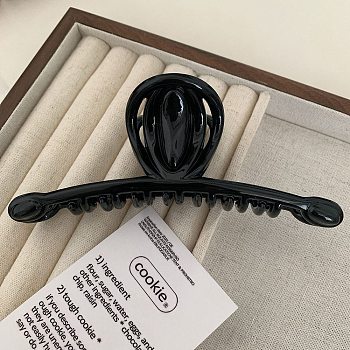 Plastic Large Claw Hair Clips, for Women Girls Thick Hair, Black, 128x45mm