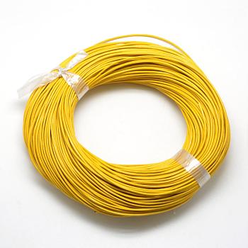 Spray Painted Cowhide Leather Cords, Gold, 1.5mm, about 100yards/bundle(300 feet/bundle)