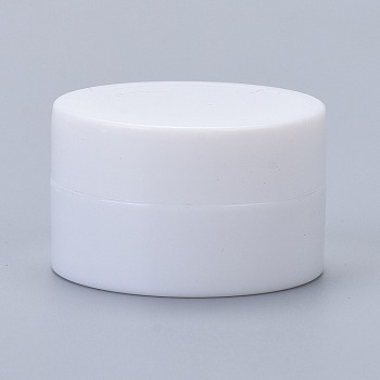PP Plastic Portable Cream Jar, Empty Refillable Cosmetic Containers, with Screw Lid & Inner Cover, White, 3.2x1.95cm, Capacity: 5g, 12pcs/set