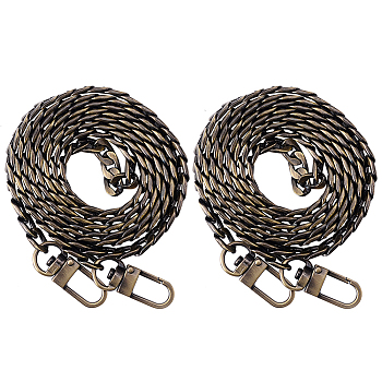 Bag Strap Chains, Iron Curb Link Chains, with Swivel Clasps, Antique Bronze, 120.6cm