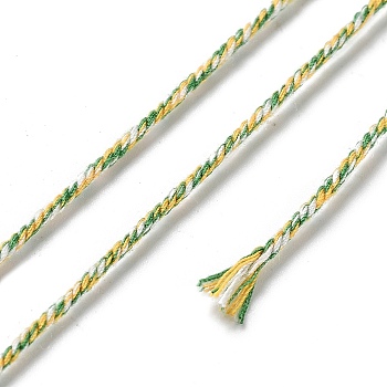 Polyester Twisted Cord, Round, for DIY Jewelry Making, Gold, 1.2mm, about 38.28 Yards(35m)/Roll