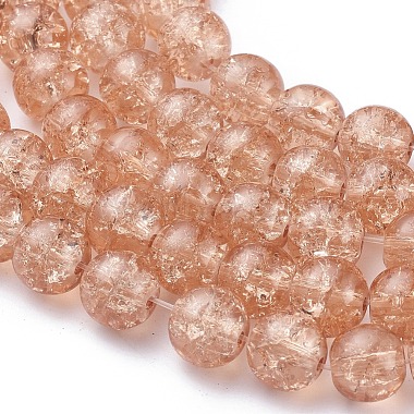 1Strand Light Salmon Transparent Crackle Glass Round Beads Strands(X-CCG-Q001-8mm-05)-3