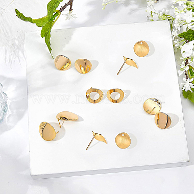 Brass Stud Earring Findings(KK-BC0006-45G)-7