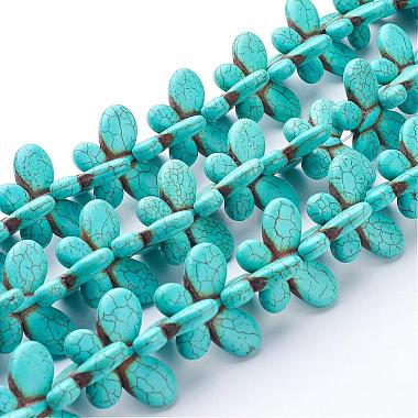 35mm Turquoise Butterfly Howlite Beads