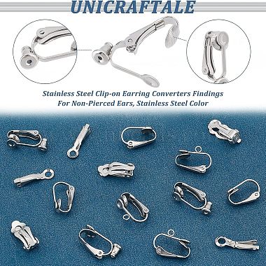 unicraftale 50pcs 5 スタイル 201 & 304 ステンレススチール製クリップオン イヤリング コンバーターの調査結果(STAS-UN0038-19)-5