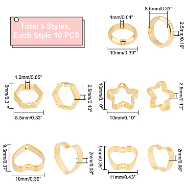 Pandahall Elite 50pcs 5 cadre de perles en laiton de style(KK-PH0004-25)-6