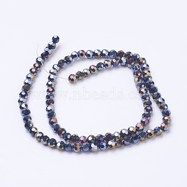facettes(32 facettes) brins de perles de verre galvanoplasties rondes de couleur ab(X-EGLA-J042-4mm-AB01)-3